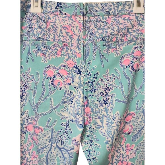 Lilly Pulitzer Capri Pants Womens 4 Multicolor Floral Straight Leg Beach Cruise - Picture 3 of 6